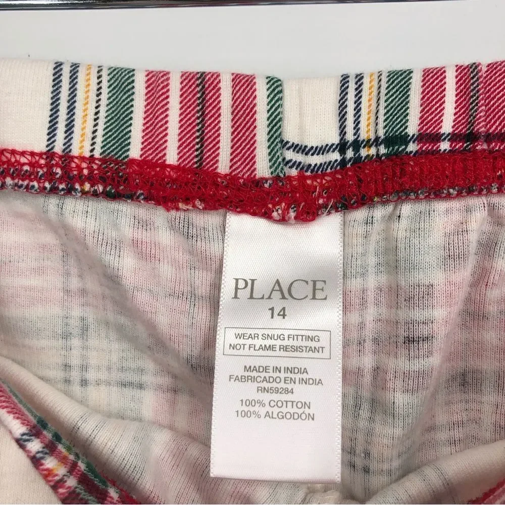 THE CHILDREN’S PLACE Kids Christmas Tartan Snug Fit Cotton Pajama Pants 14‎